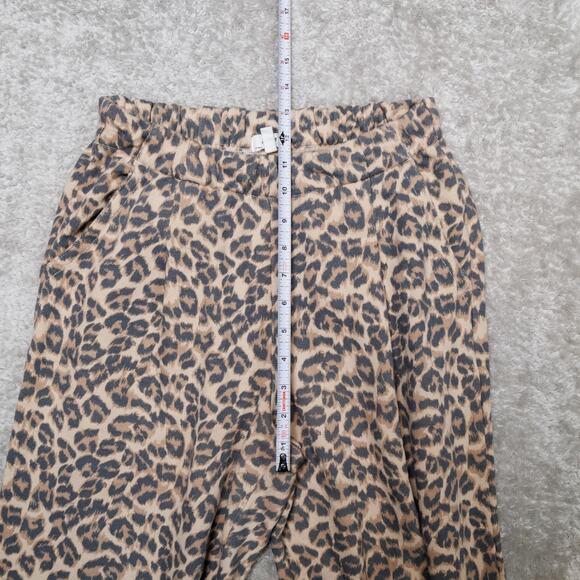 American Eagle Aerie Leopard Print New Heights Fleece Trousers Womens Size M - Picture 7 of 13